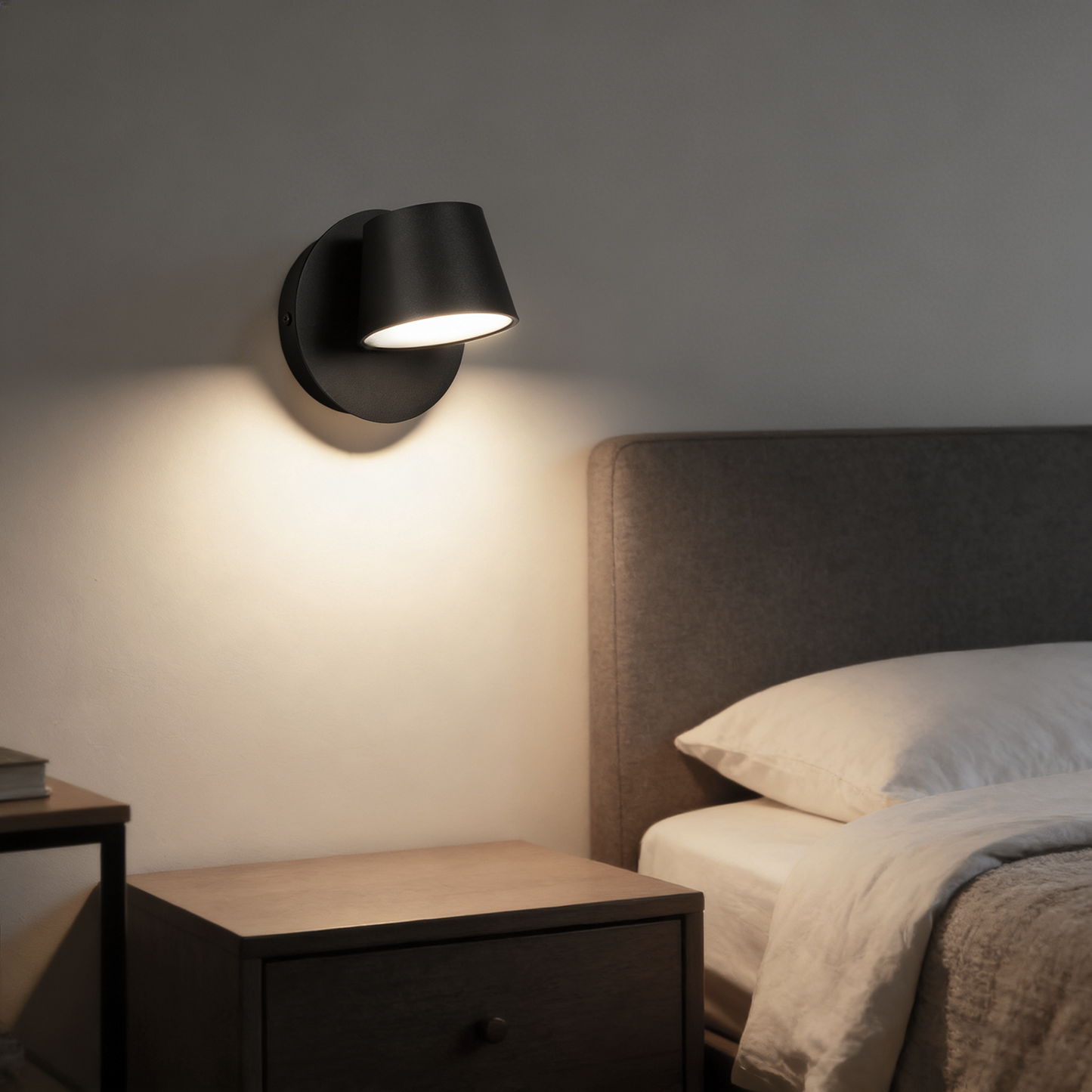 Modern Nordic LED Reading Wall Lamp - 5W 350° Rotatable Hardwired Bedside Light for Bedroom, Study, Living Room
