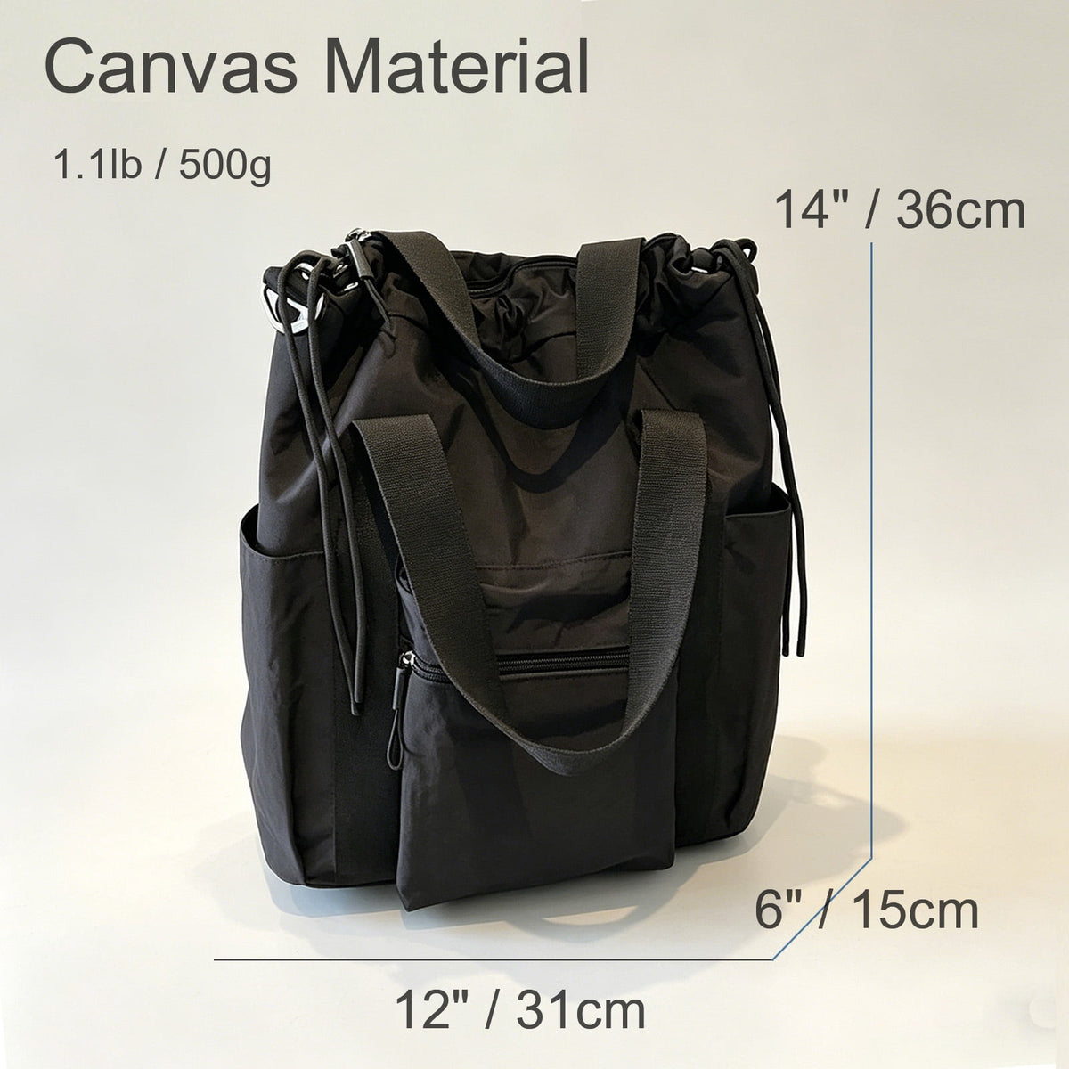 URSOFINE Convertible Drawstring Backpack Tote Bag, Water Resistant Multiway Shoulder Crossbody Bag with Pockets for Women, Casual Daypack for Work, Travel & Gym