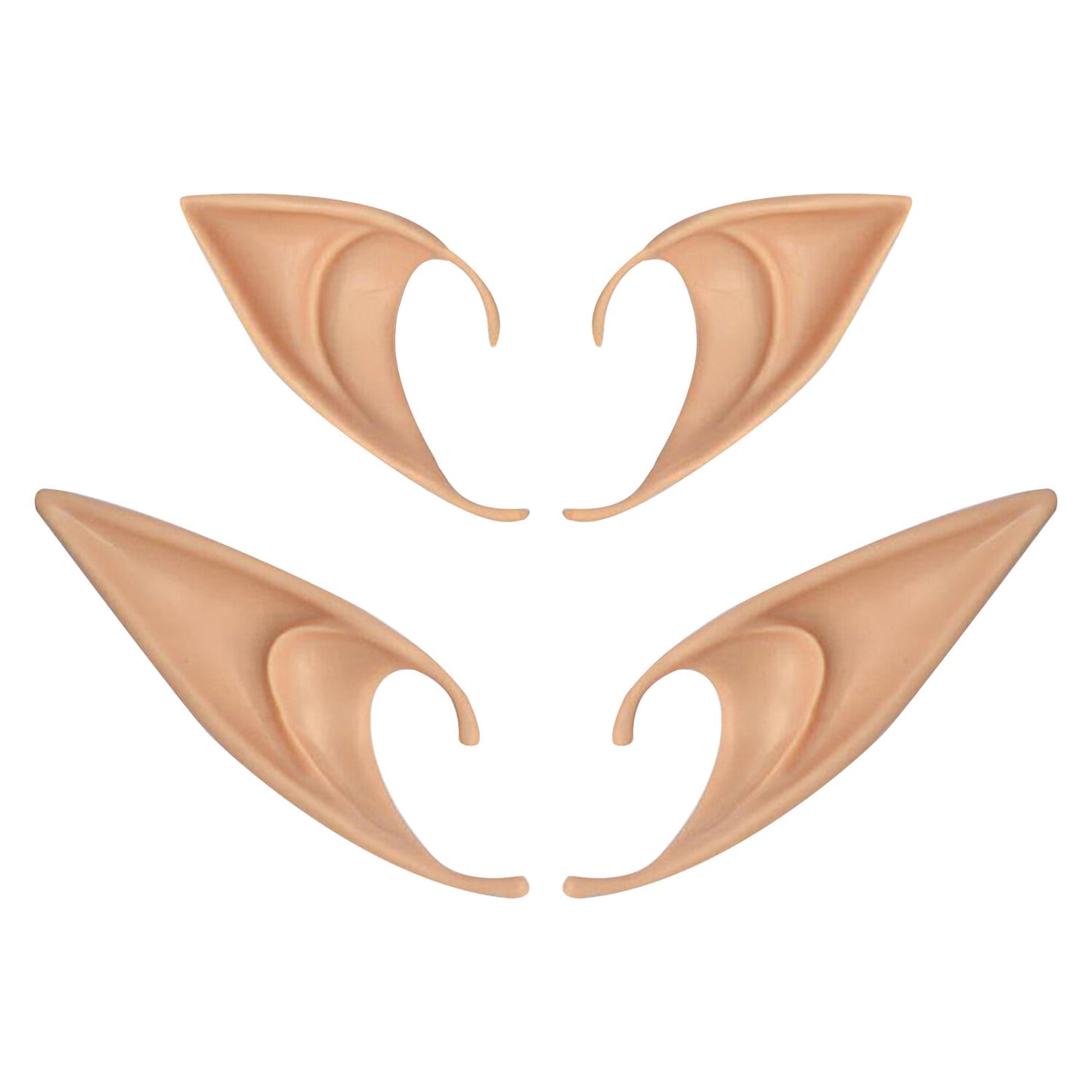 2 Pairs of Big and Small Role Playing Fairy Ears, Halloween Anime Party Dress Up Vampire Dress Up Latex Elf Ears Party Supplies