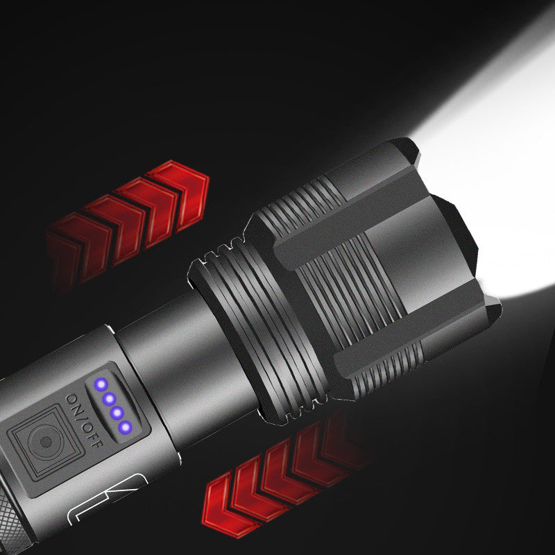 XHP50 LED Tactical Flashlight – USB Rechargeable Zoomable Outdoor Torch (800-1000 Lumens)