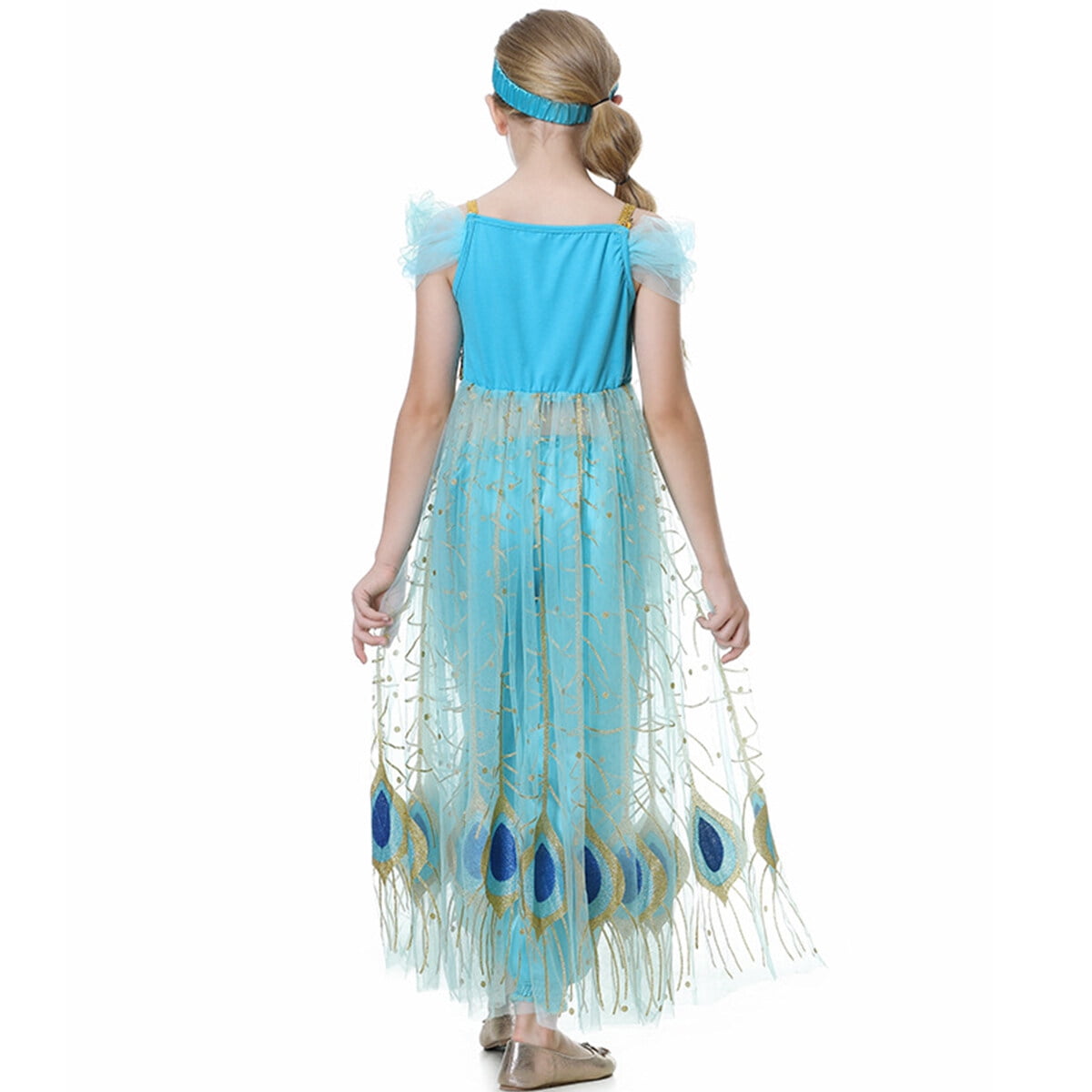 KAWELL Jasmine Costume Princess Dress up Halloween Party Role Play Outfit