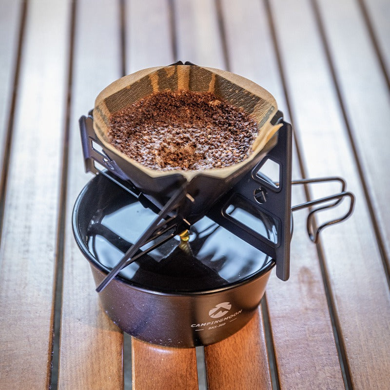 Foldable Pour Over Coffee Dripper – Titanium-Plated Stainless Steel, Portable Camping Filter