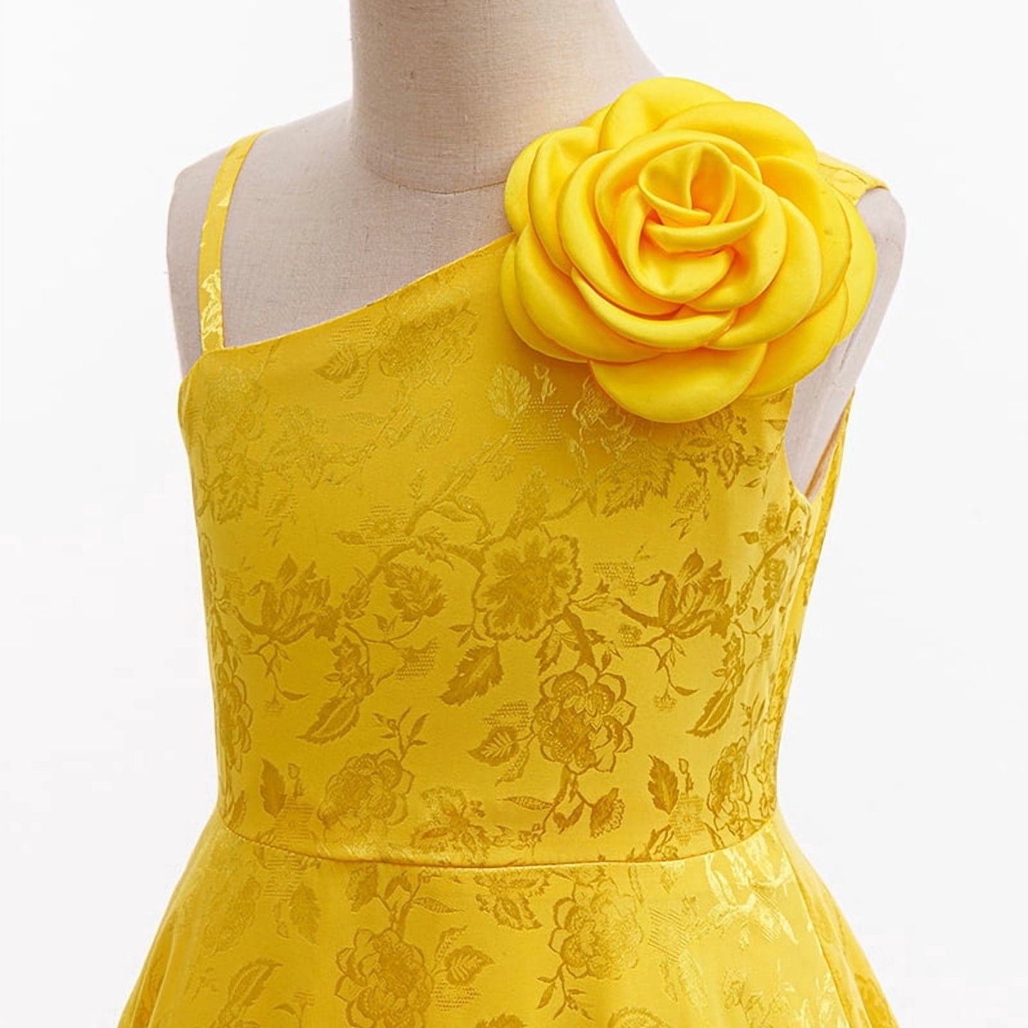 Judy Costume Dress Set Evening Gown Yellow Dress for Birthday Party Suitable 3-12Y