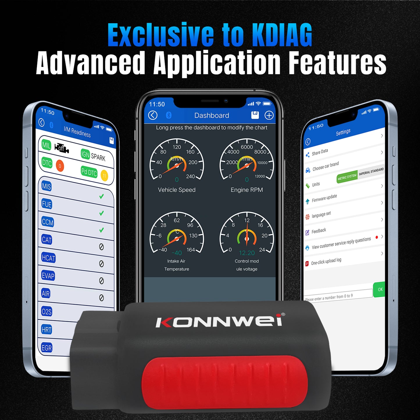 KONNWEI KDIAG Bluetooth 5.0 Full System OBD2 Scanner | 31+ Reset Functions | iOS & Android