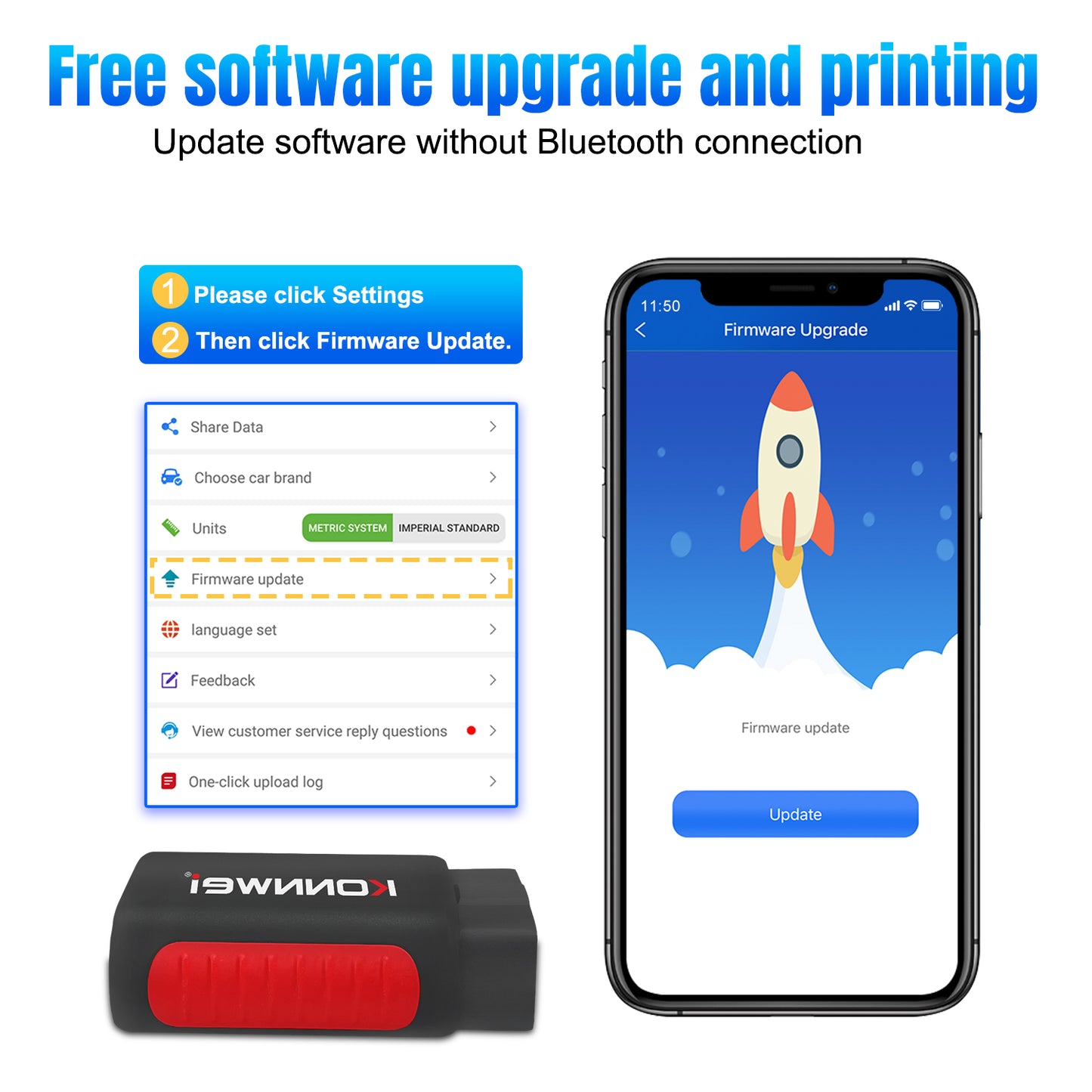 KONNWEI KDIAG Bluetooth 5.0 Full System OBD2 Scanner | 31+ Reset Functions | iOS & Android