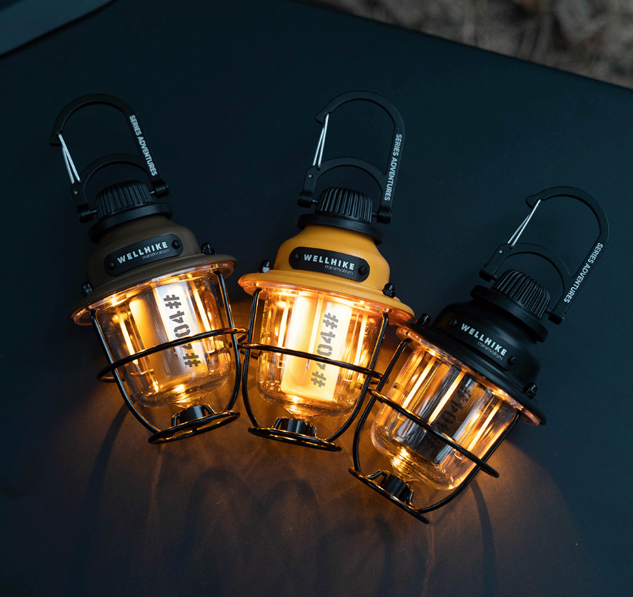 Retro Camping Lantern Rechargeable – 260LM Dimmable LED Camp Light, 4 Modes, USB-C, 1/4" Tripod Mount & Carabiner Hook