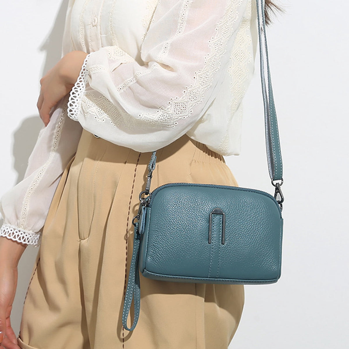 KAWELL Small Crossbody Purses for Women Genuine Leather Trendy Design Shoulder Handbag