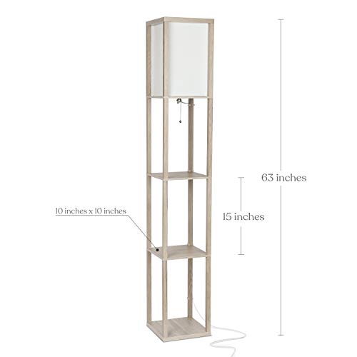 Modern Shelf Floor Lamp with Storage Shelves | Warm White LED