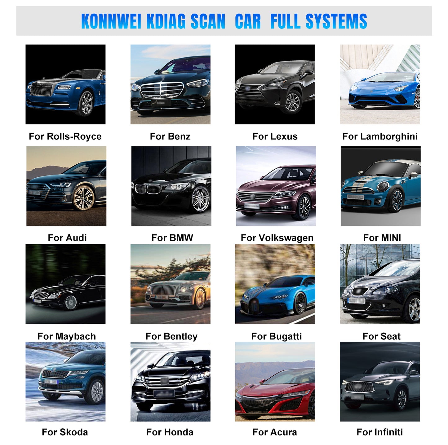 KONNWEI KDIAG Bluetooth 5.0 Full System OBD2 Scanner | 31+ Reset Functions | iOS & Android