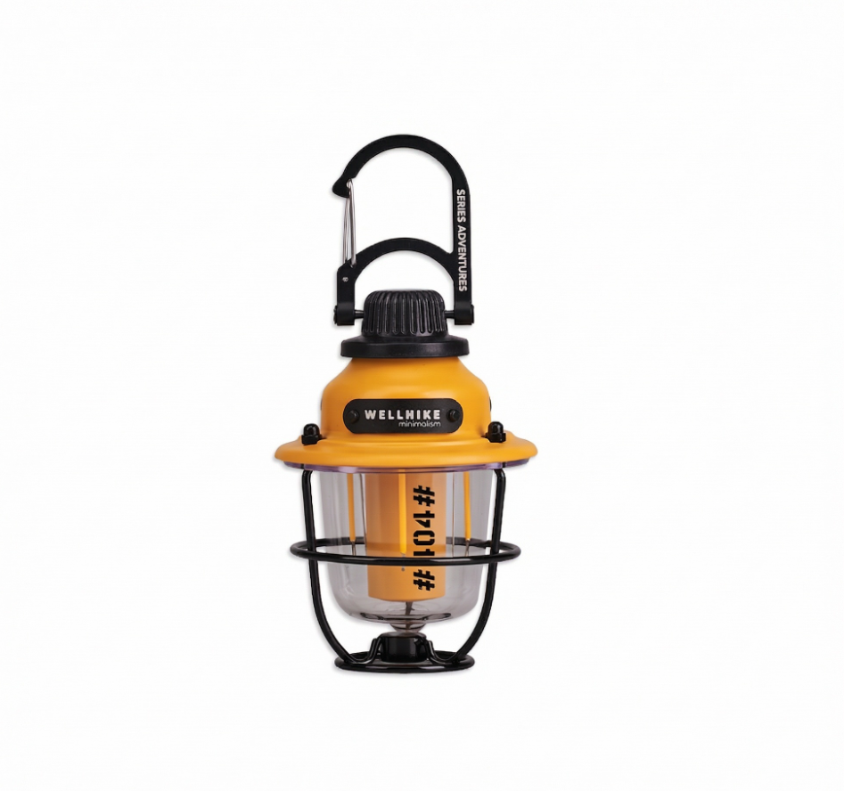 Retro Camping Lantern Rechargeable – 260LM Dimmable LED Camp Light, 4 Modes, USB-C, 1/4" Tripod Mount & Carabiner Hook
