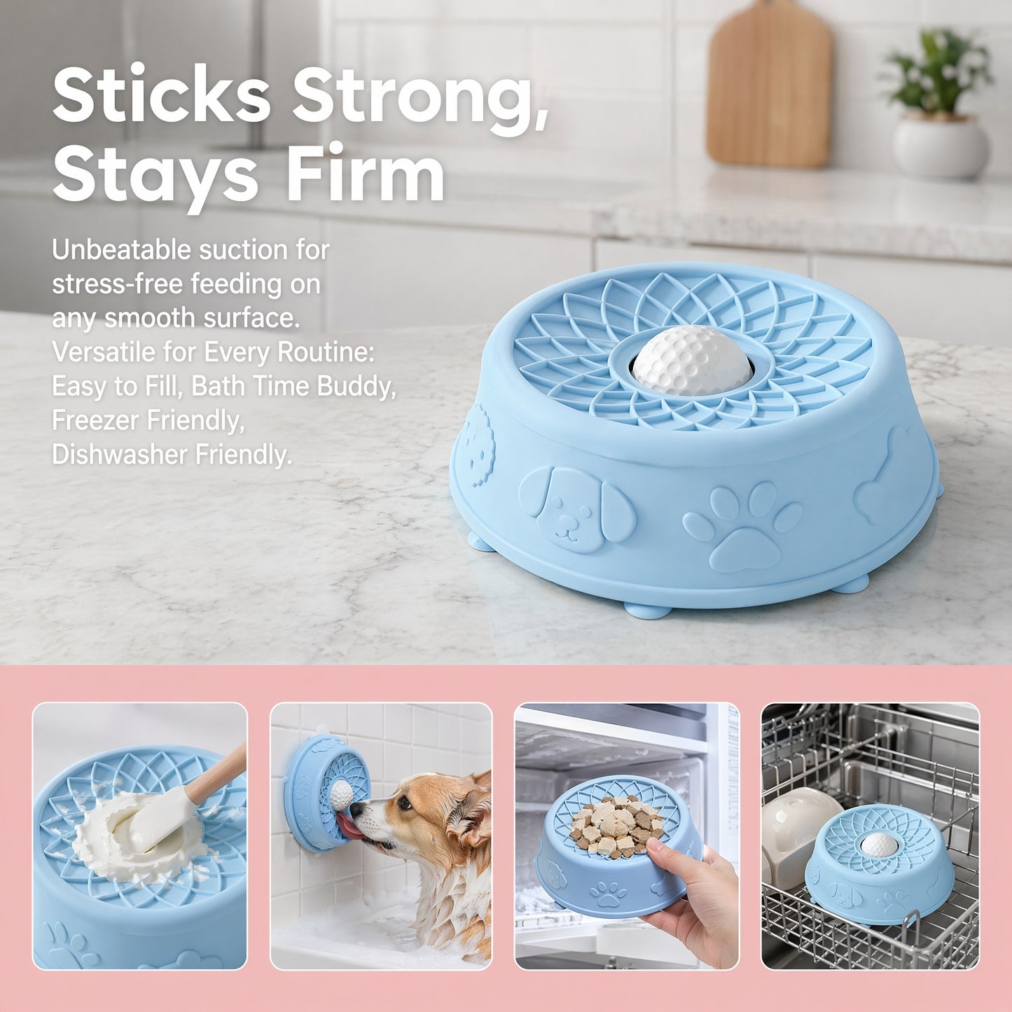 Silicone Pet Lick Bowl – Non-Slip Anti-Choke Dog  Feeding Bowl