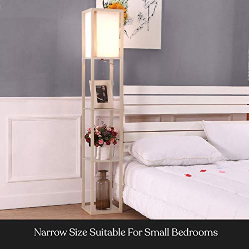 Modern Shelf Floor Lamp with Storage Shelves | Warm White LED