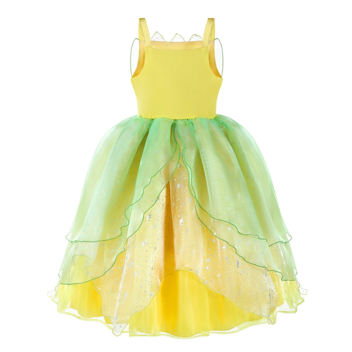 KAWELL Deluxe Princess Tiana Costumes Dress Up Fancy Gown Cosplay Halloween Party