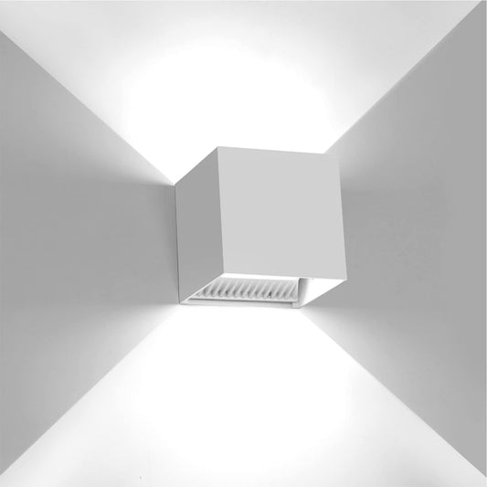 Kawell 24W Modern Wall Sconce Light LED Wall Lamp Waterproof IP65 Aluminum LED Wall Light Adjustable Beam Angle Indoor Outdoor for Bathroom Living Room Bedroom Hallway Corridor Stairs, White 6000K