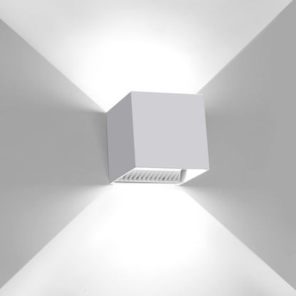 Kawell 12W Modern Wall Sconce Light LED Wall Lamp Waterproof IP65 Aluminum LED Wall Light Adjustable Beam Angle Indoor Outdoor for Bathroom Living Room Bedroom Hallway Corridor Stairs, White 6000K