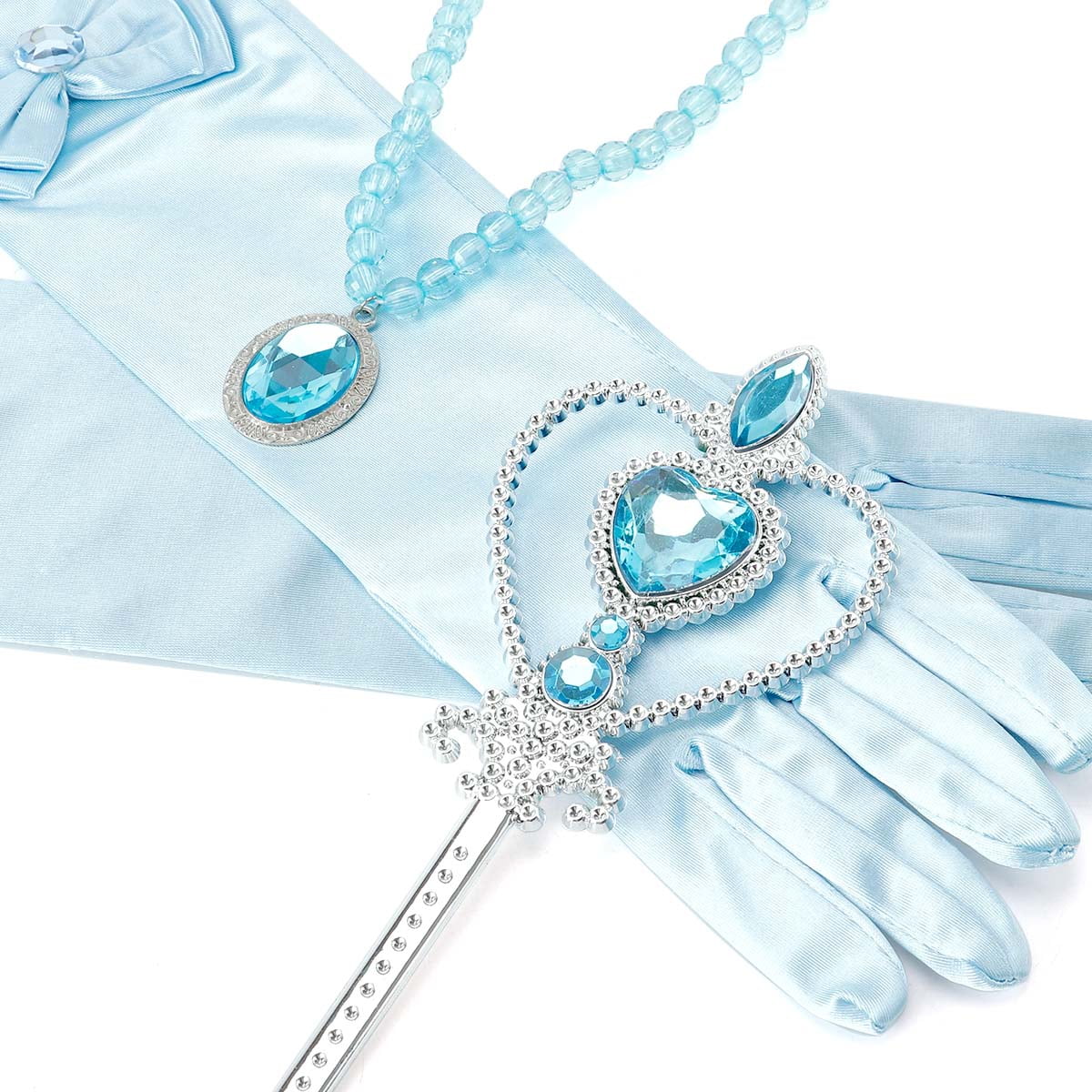 KAWELL Princess Dress up Costume with Cosplay Accessories Crown Wand & Gloves