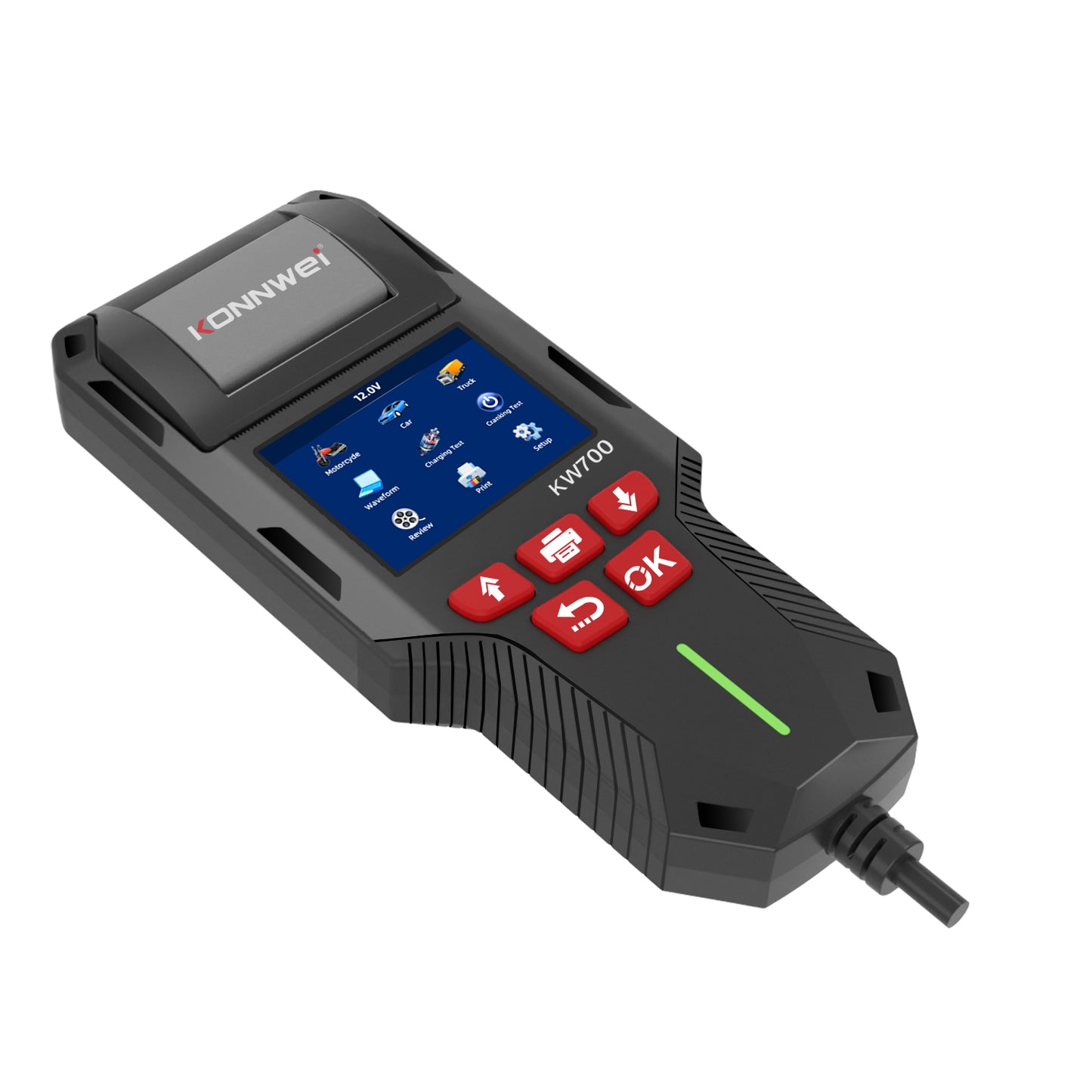 KONNWEI KW700 Battery Tester with Thermal Printer | 6V 12V 24V All-in-One Diagnostic Tool