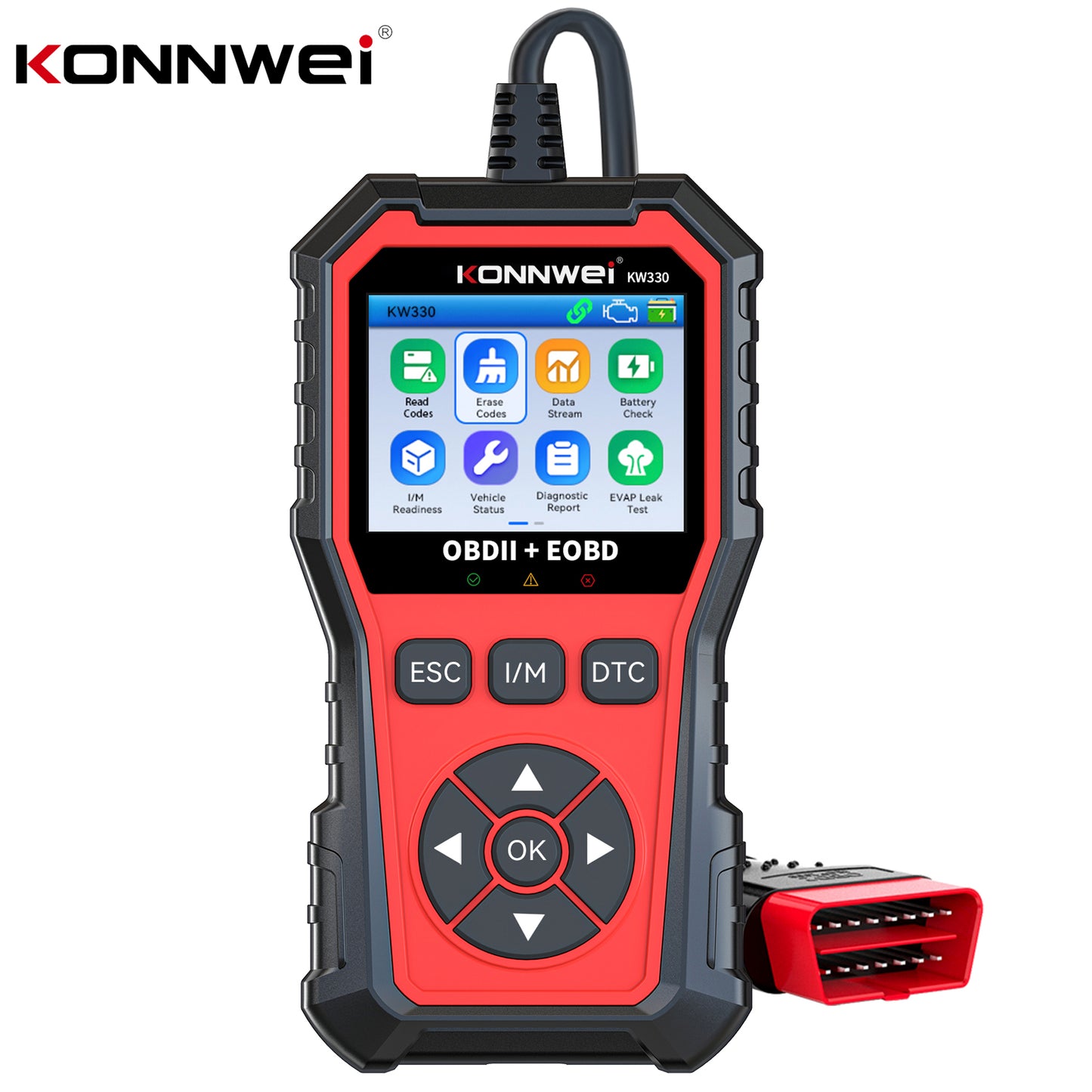 KONNWEI KW330 VAG OBD2 Diagnostic Scanner | Full System | VW Audi Skoda Seat | Oil EPB Battery Reset