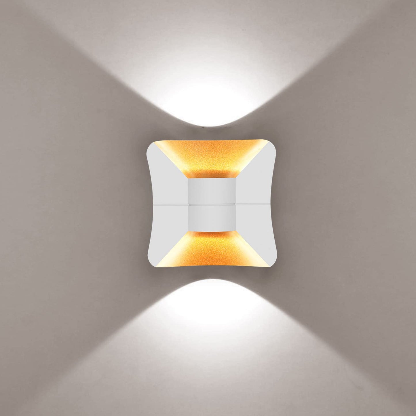 Kawell Creative 10W Modern LED Wall Sconces Up Down Waterproof IP65 LED Wall Light Art Decor LED Wall Lamp Indoor Outdoor for Bedroom Bathroom Living Room Corridor Stairs Porch, Cold 6000K