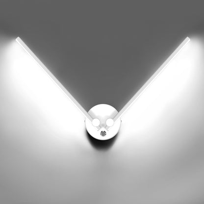 Kawell 12W Modern LED Wall Light with Switch Indoor LED Wall Sconce Hardwired LED Wall Lamp Bar with 300° Rotatable Lamp Arms for Living Room Background Wall Bedroom Hallway Aisle, White 6000K