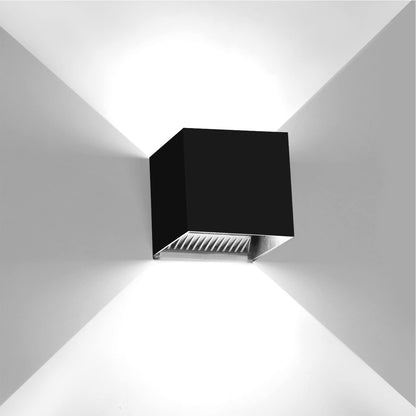 Kawell 24W Modern Wall Sconce Light LED Wall Lamp Waterproof IP65 Aluminum LED Wall Light Adjustable Beam Angle Indoor Outdoor for Bathroom Living Room Bedroom Hallway Corridor Stairs, Black 6000K