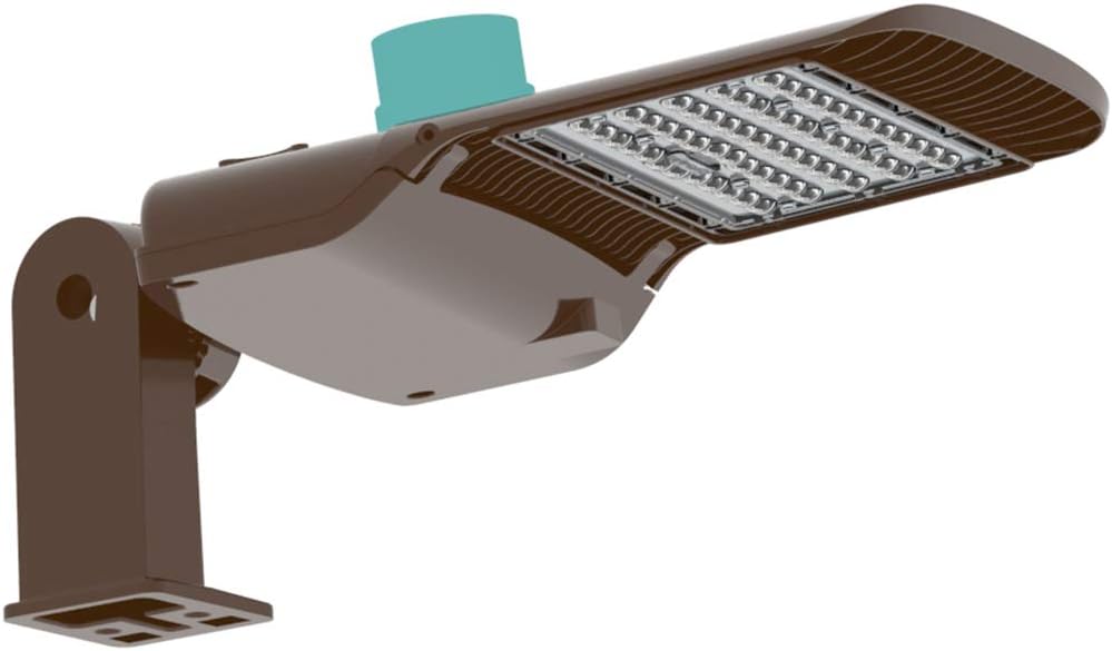 KAWELL 100W LED Parking Lot Light - 13000LM Square Pole Mount with Optional Photocell 5000K