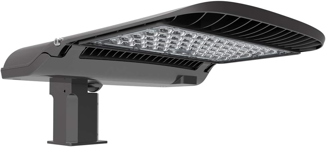 KAWELL 100W LED Parking Lot Light - 13000LM Square Pole Mount with Optional Photocell 5000K