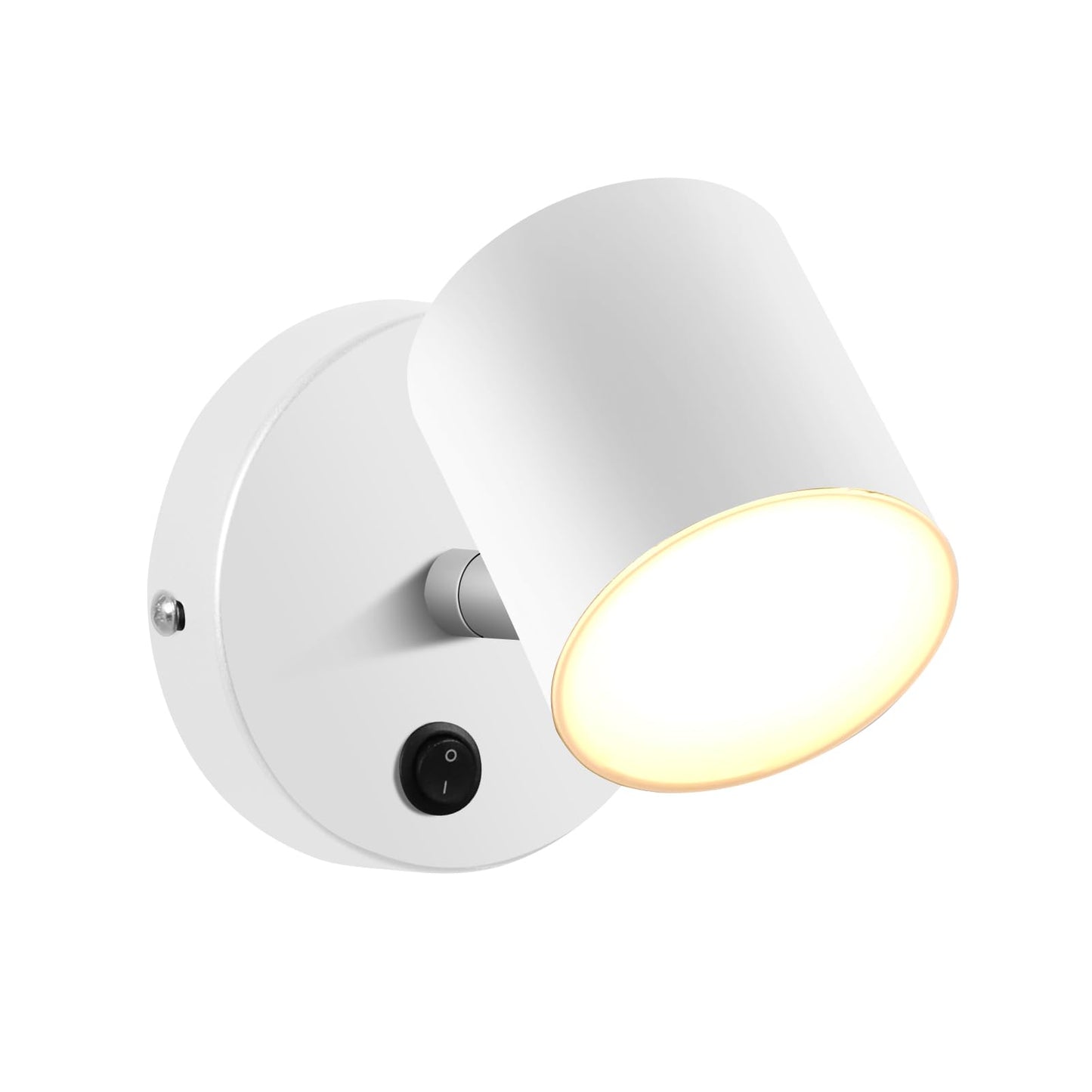 Kawell Indoor LED Wall Light with Switch Modern Wall Sconce Rotatable Hardwired Wall Lamp Nordic Style for Bedside Study Child Room, White(3000K)