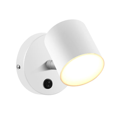 Kawell Indoor LED Wall Light with Switch Modern Wall Sconce Rotatable Hardwired Wall Lamp Nordic Style for Bedside Study Child Room, White(3000K)