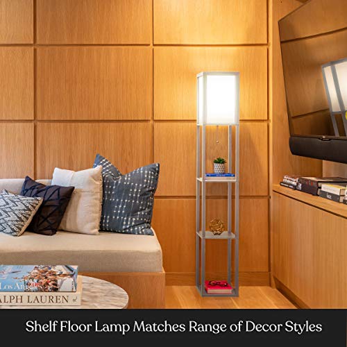 Modern Shelf Floor Lamp with Storage Shelves | Warm White LED