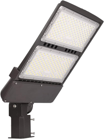 KAWELL 100W LED Parking Lot Light - 13000LM Dimmable Shoebox Lighting 5000K