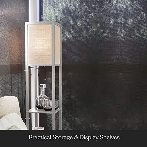 Modern Shelf Floor Lamp with Storage Shelves | Warm White LED