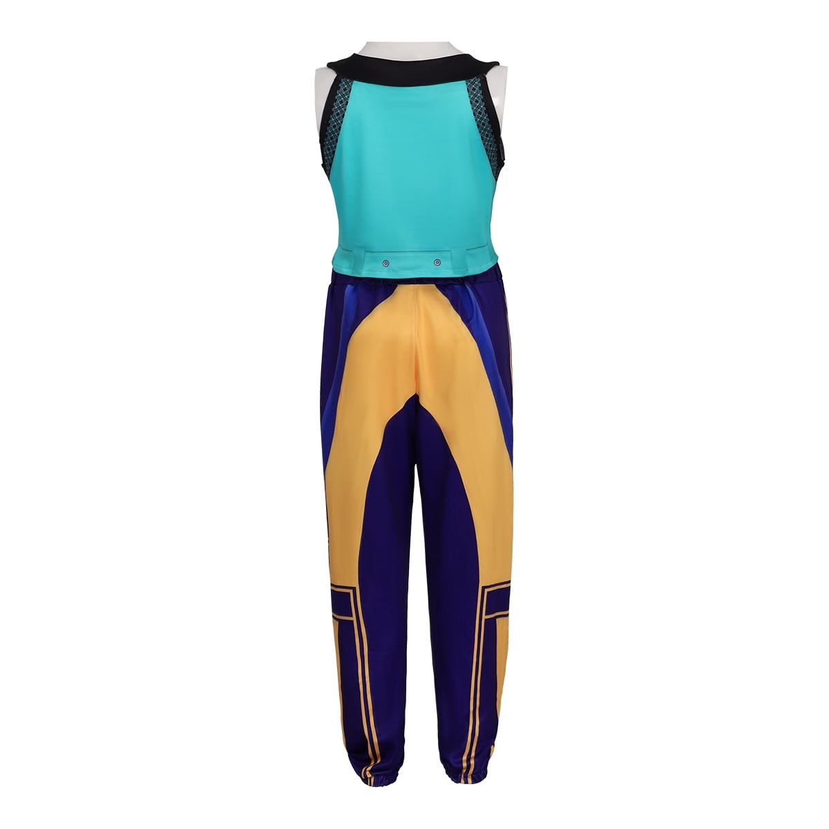 Kids Popular Singer Idol 2-Piece Outfit, Girls Pop Star Stage Printed Crop Top & Jogger Pants for Halloween Cosplay, 3-9 Years