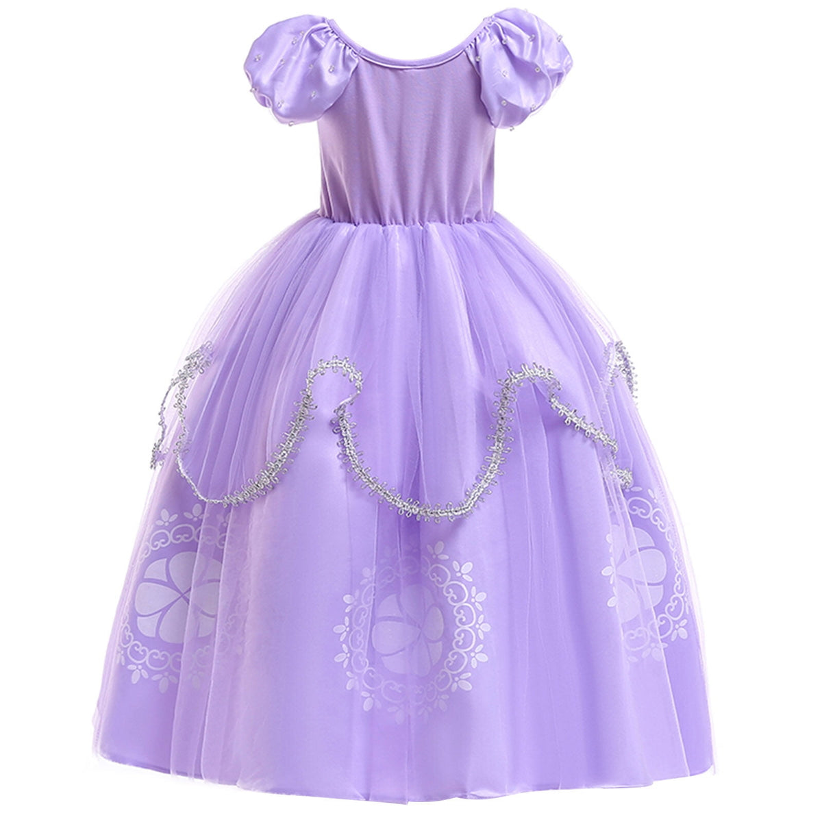 KAWELL Little Girls Sofia Princess Costume Birthday Christmas Party Halloween Cosplay Fancy Dress Up Outfits w/Accessories