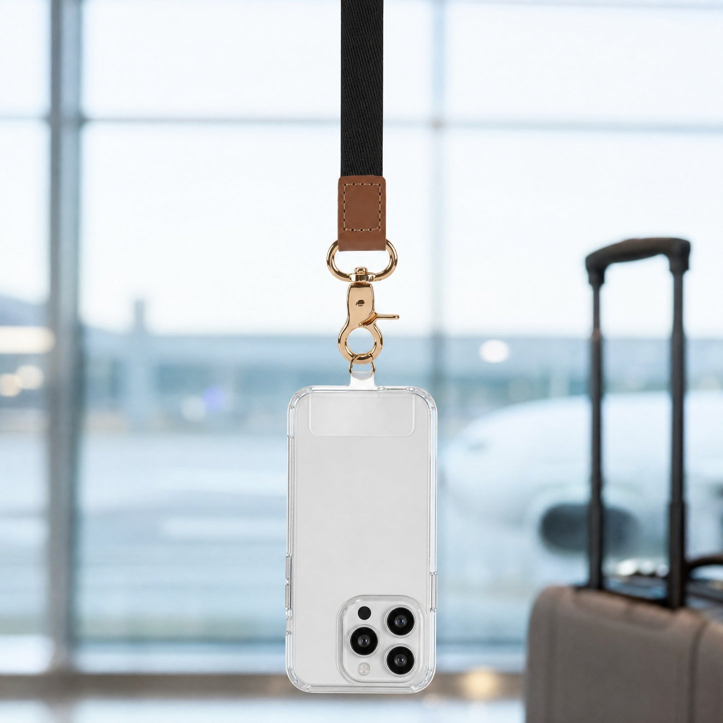 Leather Lanyard Card Holder with Zipper – ID Badge Cover, Access Control Card Case, Anti-Lost Keychain Wallet
