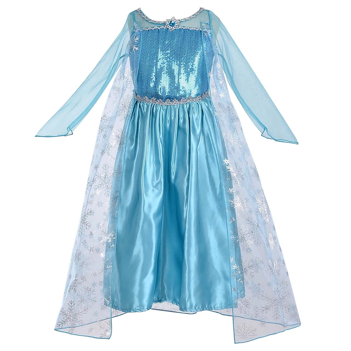 KAWELL Princess Costume for Girls Halloween Dress up with Crown,Mace,Gloves Accessories, Child 2T