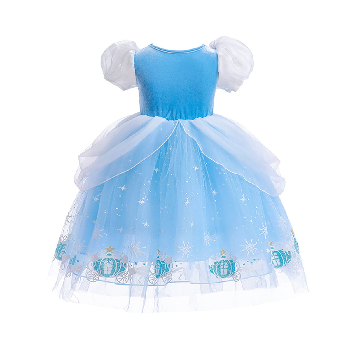 KAWELL Princess Blue Costume Fancy Costume Princess Dress Halloween Party Role Play with Sleeves