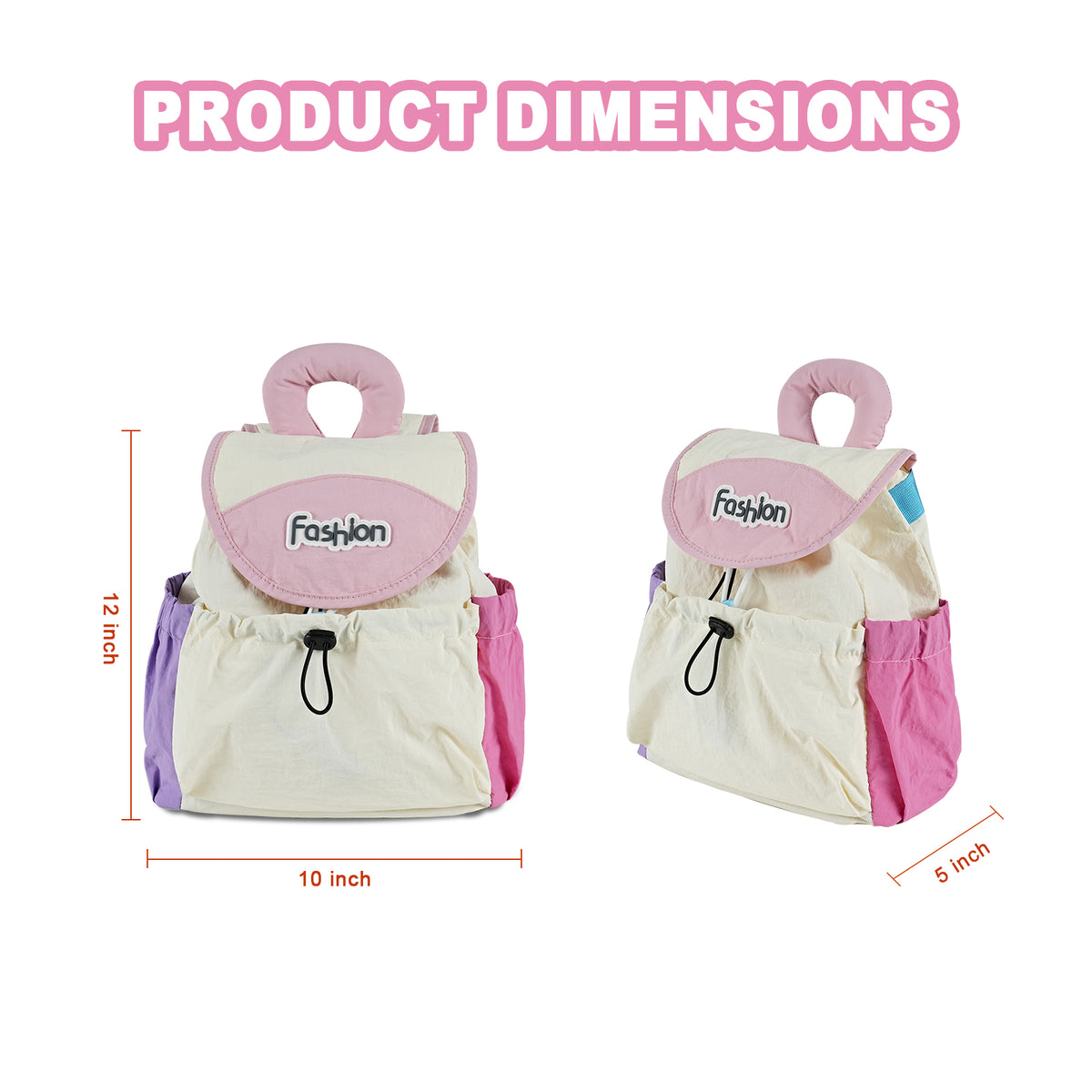 URSOFINE Lightweight Drawstring Backpack Cute Small Color Block Backpack Casual Daypack