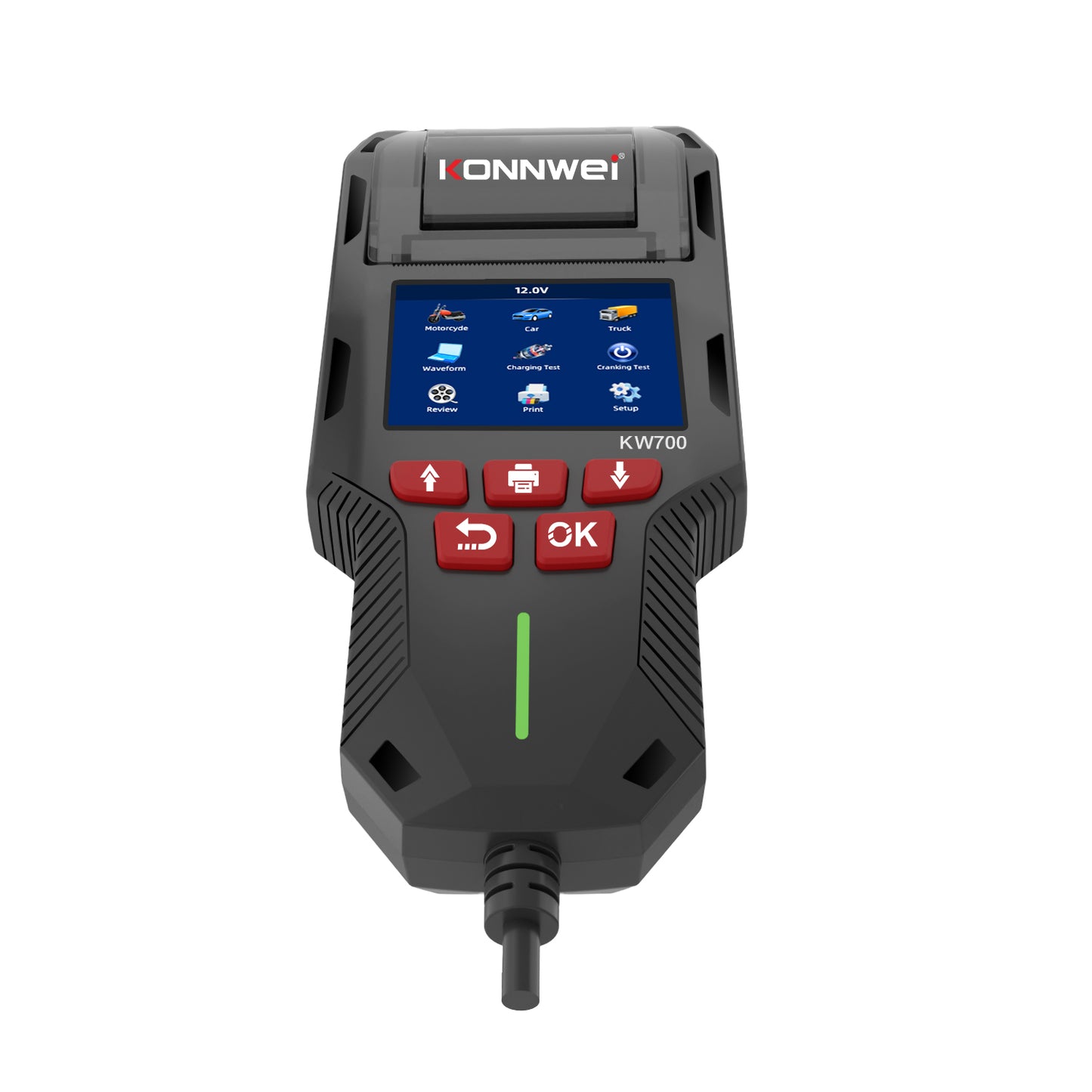 KONNWEI KW700 Battery Tester with Thermal Printer | 6V 12V 24V All-in-One Diagnostic Tool