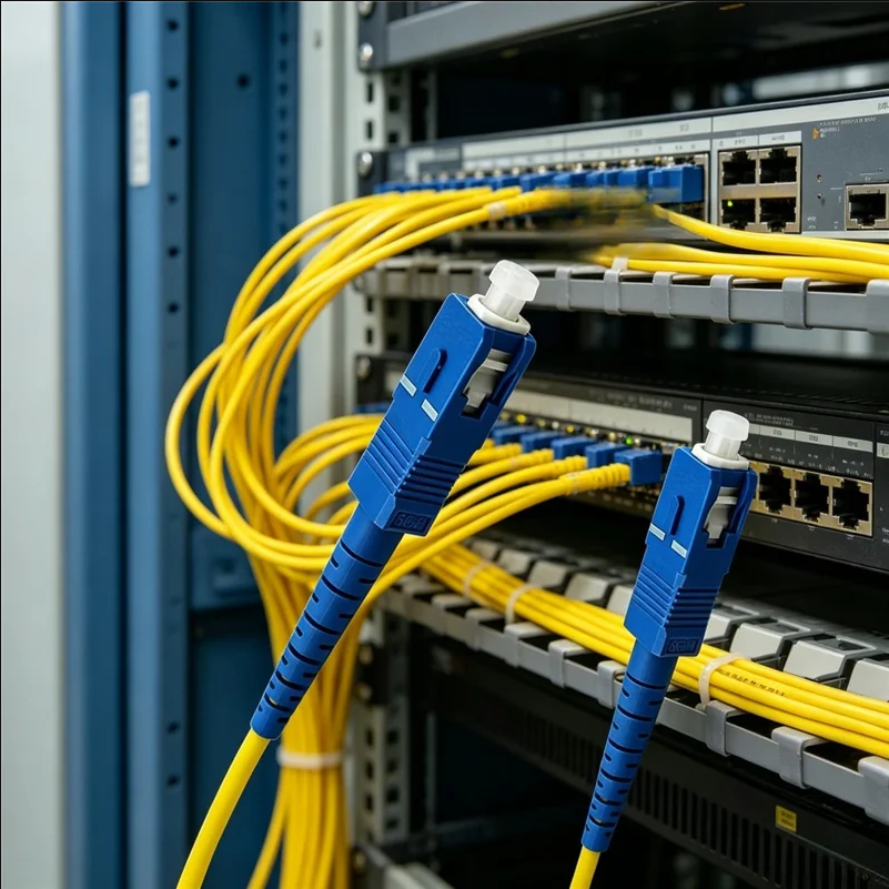 10Pcs 5m SC / UPC to SC / UPC Single Mode PVC Fiber Optic Patch Cable 3.0mm Outer Diameter - Yellow - scene 1