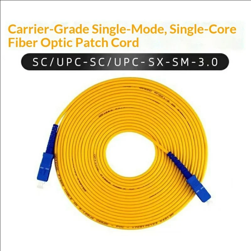 10Pcs 1.5m SC / UPC to SC / UPC Single Mode PVC Fiber Optic Patch Cable 3.0mm Outer Diameter - Yellow - selling point 1
