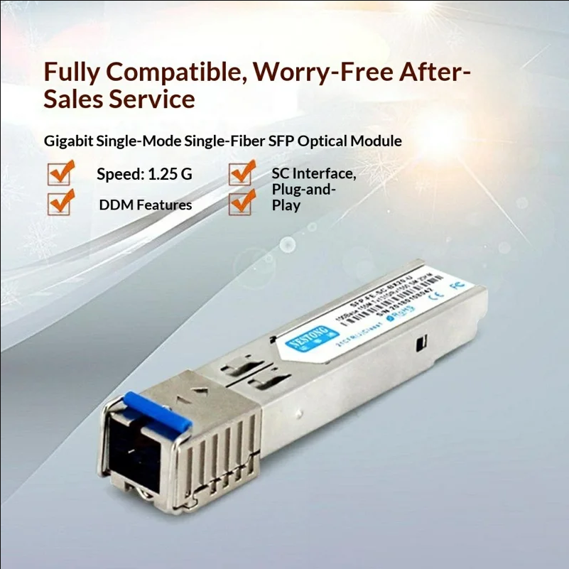 NESTONG 1 Pair 20KM 1.25G / s TX1310 / RX1550NM Gigabit SC Port BIDI Single Mode Single Fiber Optical Module - Silver - selling point 1