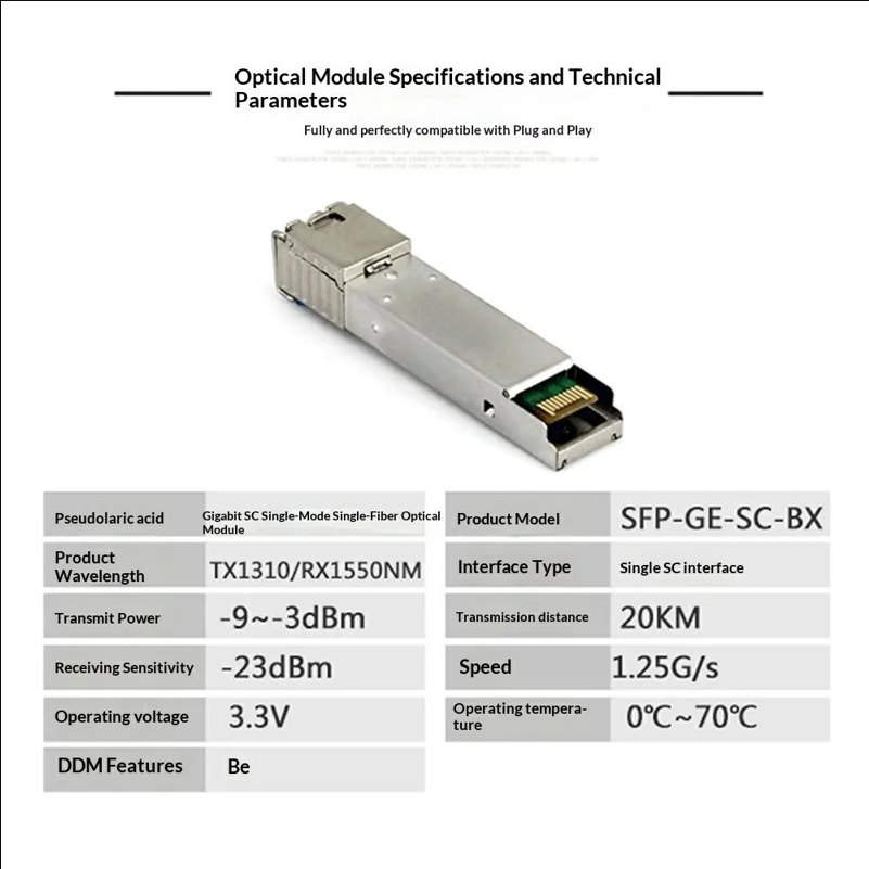NESTONG 1 Pair 20KM 1.25G / s TX1310 / RX1550NM Gigabit SC Port BIDI Single Mode Single Fiber Optical Module - Silver - scene 2