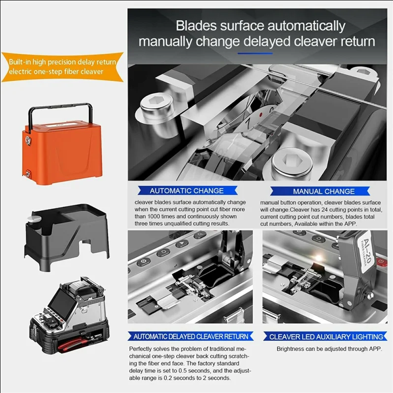 SIGNAL FIRE AI-20 Optical Fiber Fusion Splicer 6s Splicing 15s Heating Built-In OPM VFL - AU Plug - scene 1