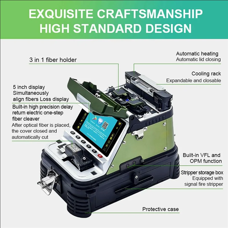 SIGNAL FIRE AI-30 5-Inch Fiber Optic Fusion Splicer 6s Splicing 15s Heating Built-In OPM VFL - UK Plug - selling point 2
