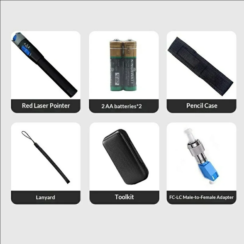B206 10KM Visual Fault Locator Kit Aluminum Alloy Fiber Tester with Storage Case - scene 1