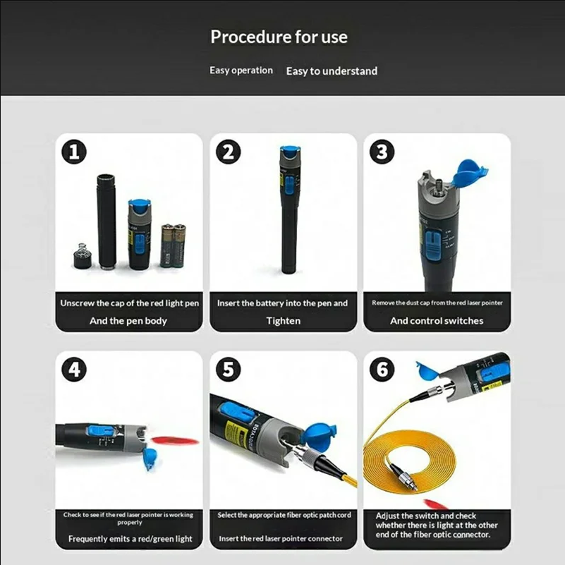 B206 10KM Visual Fault Locator Kit Aluminum Alloy Fiber Tester with Storage Case - scene 2