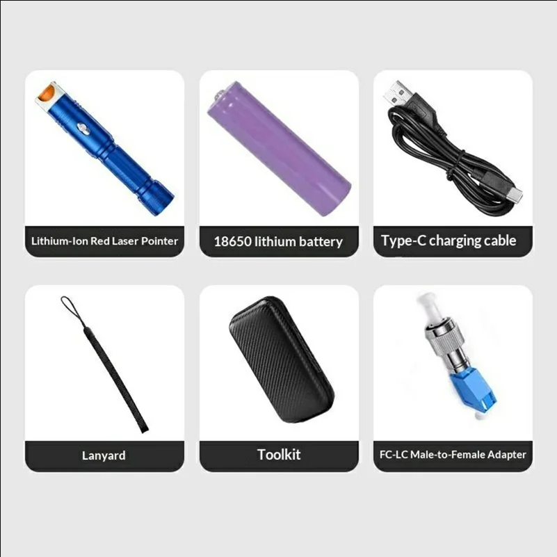 L406 10KM Red Fiber Visual Fault Locator Kit with 18650 Rechargeable Lithium Battery - scene 1