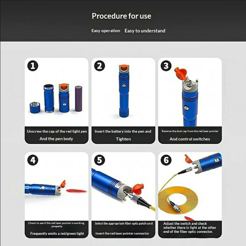 L406 10KM Red Fiber Visual Fault Locator Kit with 18650 Rechargeable Lithium Battery - scene 2