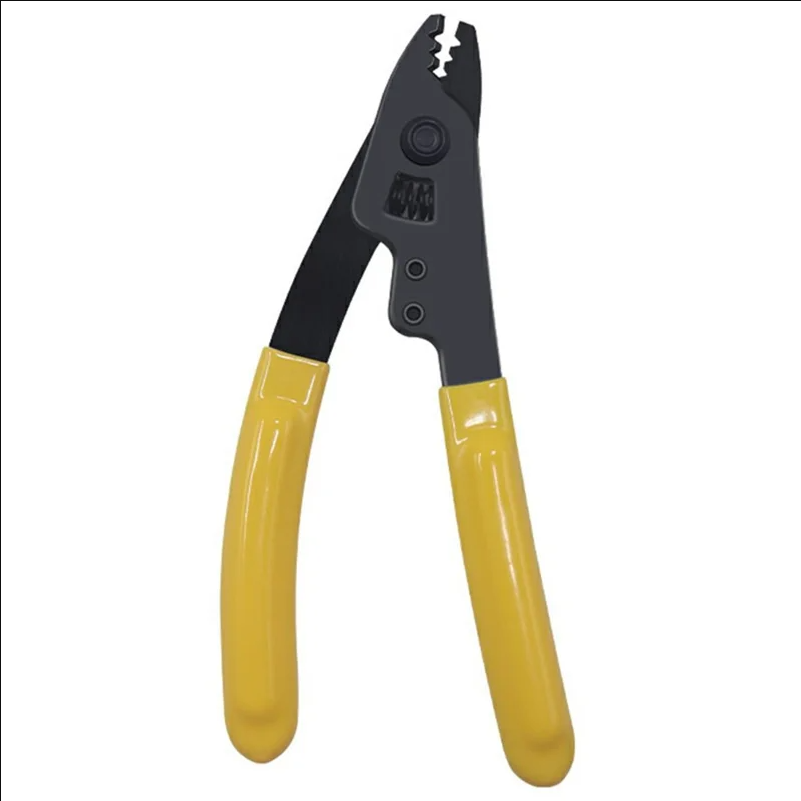 Three-Jaw Fiber Optic Coating Stripping Pliers Auto-Locking Blade for Field Work - Yellow - selling point 1
